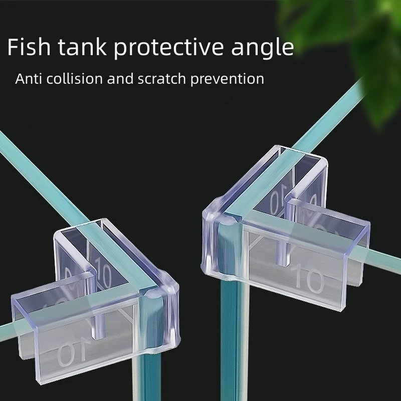 Vedhafishfarm 4pcs Clear, 10mm Durable Fish Tank Corner Protector, Transparent Triangle Anti-Collision Protective Cover